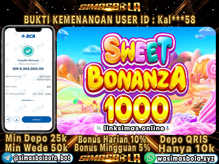 BUKTI KEMENANGAN MEMBER SIMASBOLA 07 NOVEMBER 2025