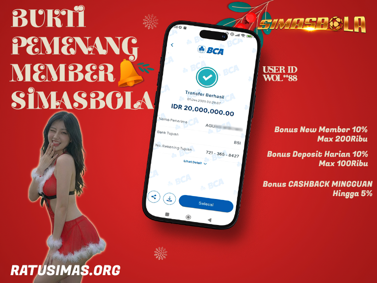 BUKTI KEMENANGAN MEMBER SIMASBOLA 01 DESEMBER 2025